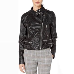 Free People Fenix Faux-Leather Moto Black $198 Retail